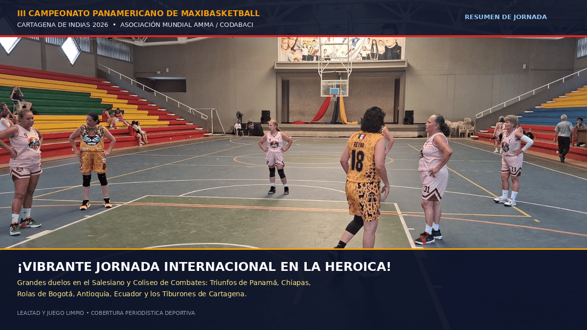 Cátedra de baloncesto y fiesta continental en el III Panamericano de Maxibasketball en Cartagena